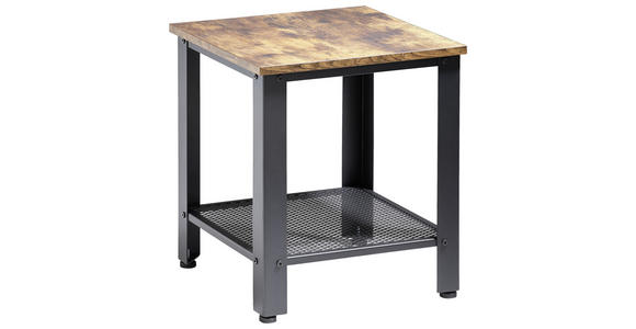 BEISTELLTISCH 40/40/45 cm Schwarz, Walnussfarben quadratisch - Walnussfarben/Schwarz, Trend, Holzwerkstoff/Metall (40/40/45cm) - Carryhome