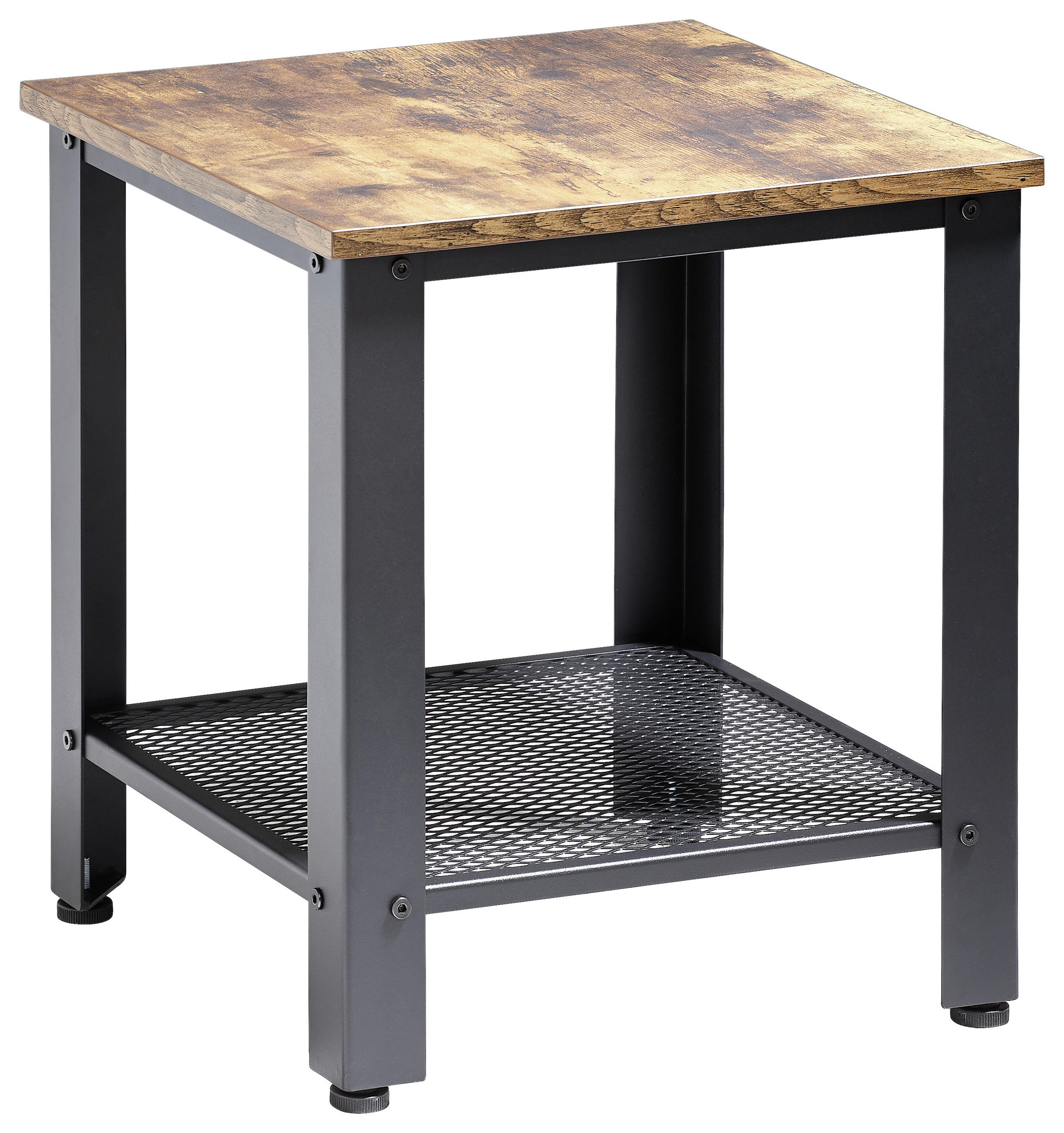 Thumbnail - Carryhome Beistelltisch, Schwarz, Walnuss, Metall, Holzwerkstoff, quadratisch, eckig, 40x45x40 cm, Wohnzimmer, Wohnzimme...