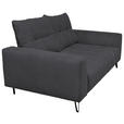 BIGSOFA  in Cord Anthrazit  - Anthrazit/Schwarz, KONVENTIONELL, Textil/Metall (246/100/116cm) - Carryhome