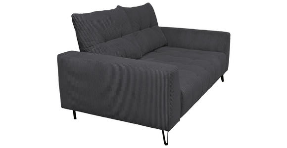 BIGSOFA  in Cord Anthrazit  - Anthrazit/Schwarz, KONVENTIONELL, Textil/Metall (246/100/116cm) - Carryhome