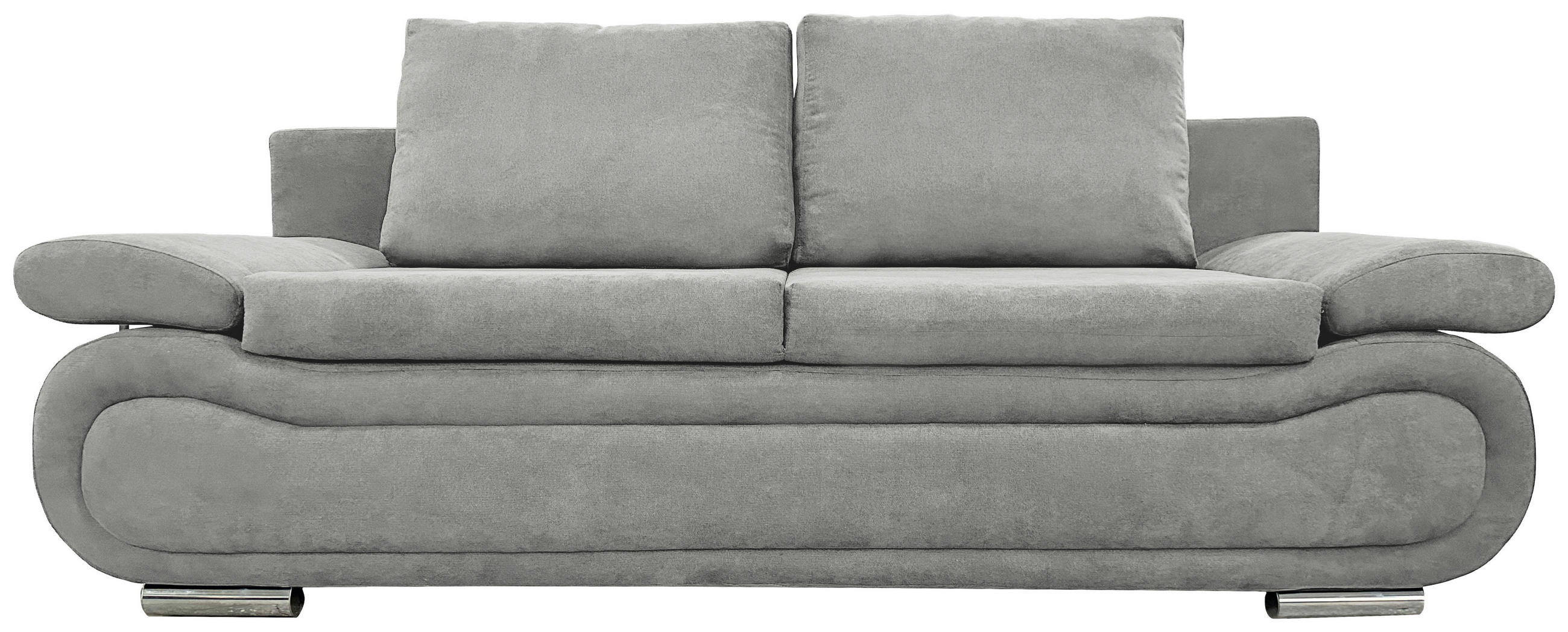 SCHLAFSOFA  in Jacquard Grau  - Chromfarben/Beige, Design, Textil (200/78/90cm) - Venda