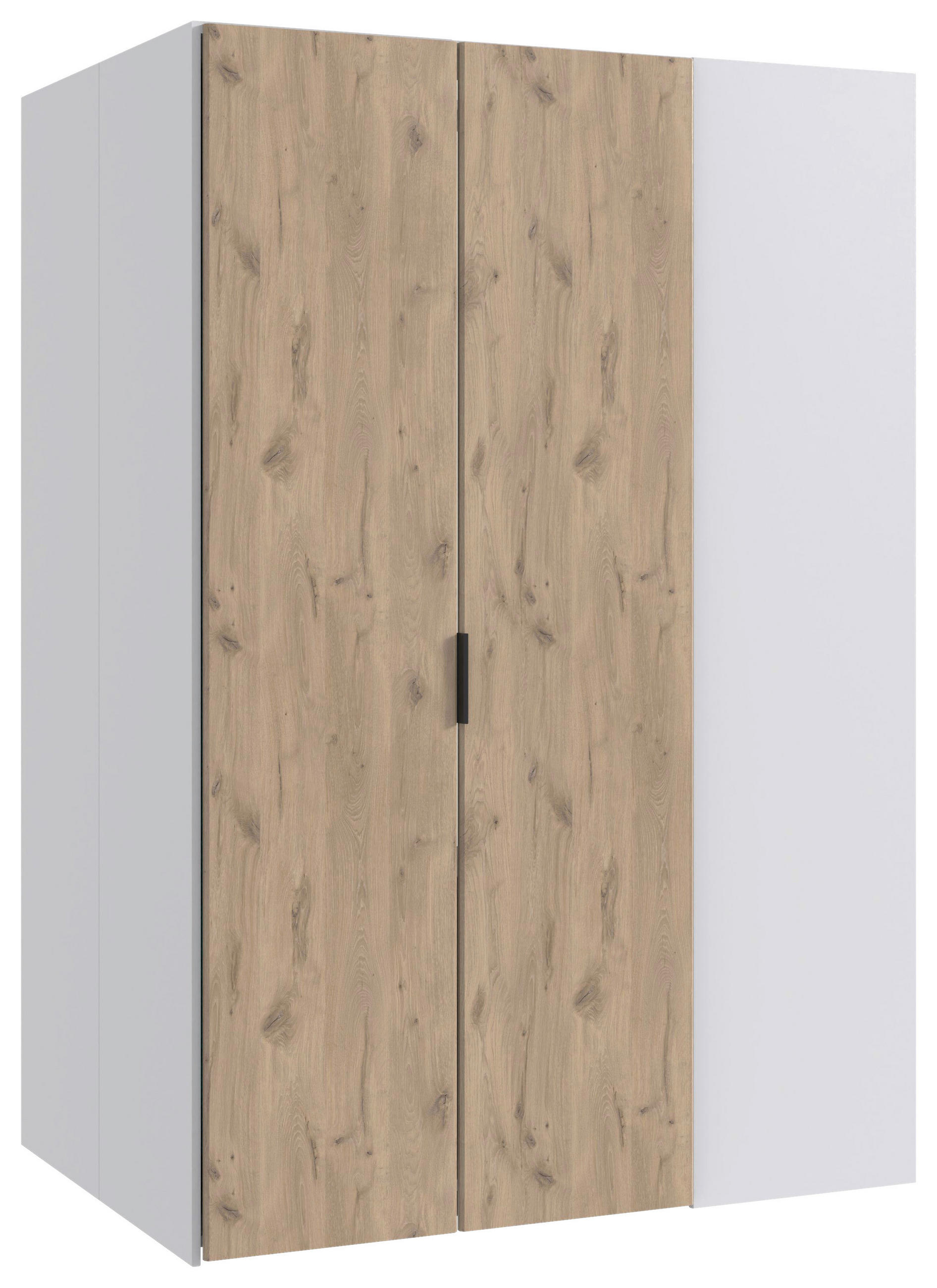 BEGEHBARER ECKSCHRANK in - Weiss/Eichefarben, Konventionell, Holzwerkstoff/Metall (135,2/197/97cm) - Boxxx