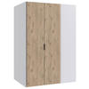 BEGEHBARER ECKSCHRANK in  - Weiss/Eichefarben, Konventionell, Holzwerkstoff/Metall (135,2/197/97cm) - Boxxx