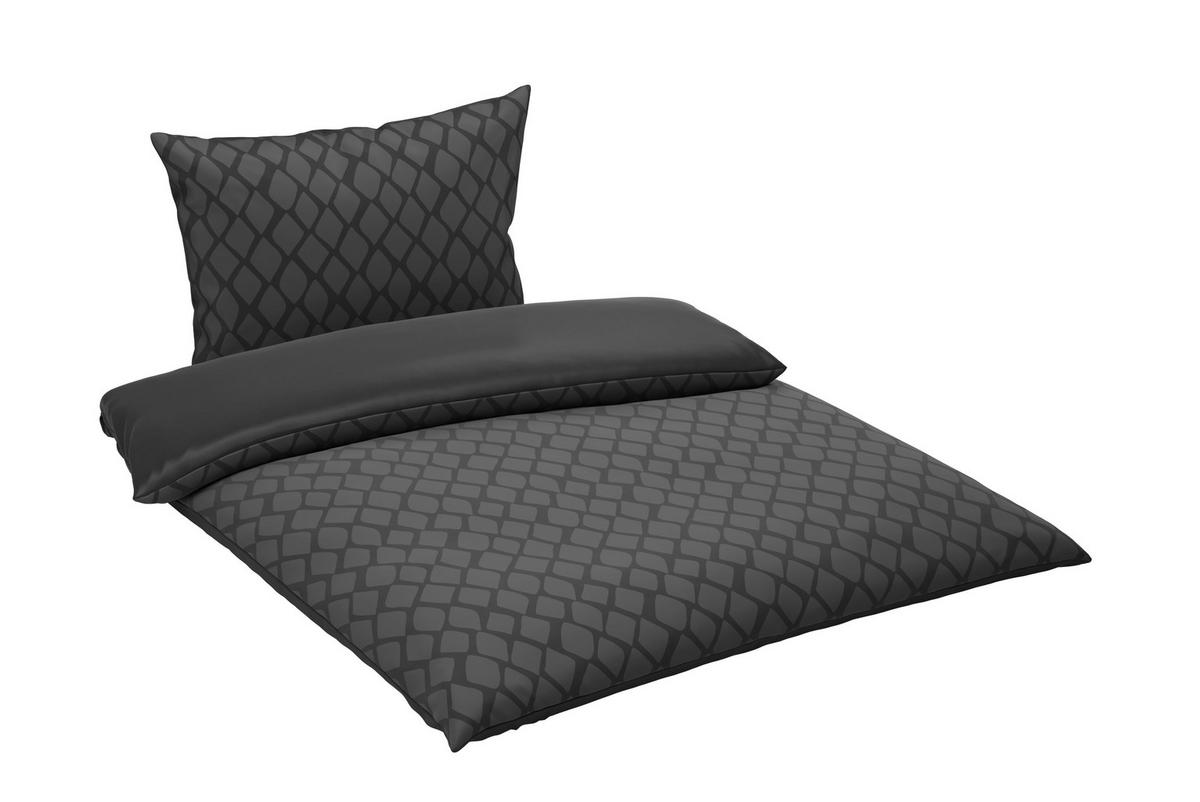 OBOUSTRANNÉ POVLEČENÍ, satén, antracitová, 200/200 cm - antracitová, Design, textil (200/200cm) - Dieter Knoll