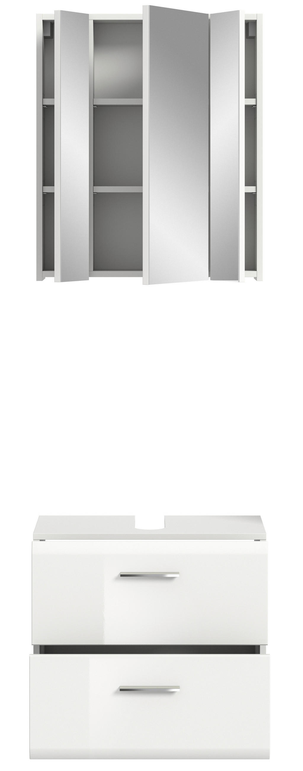 BADRUM 60 cm  - vit/silver, Trend, trämaterial/glas (60cm) - MID.YOU
