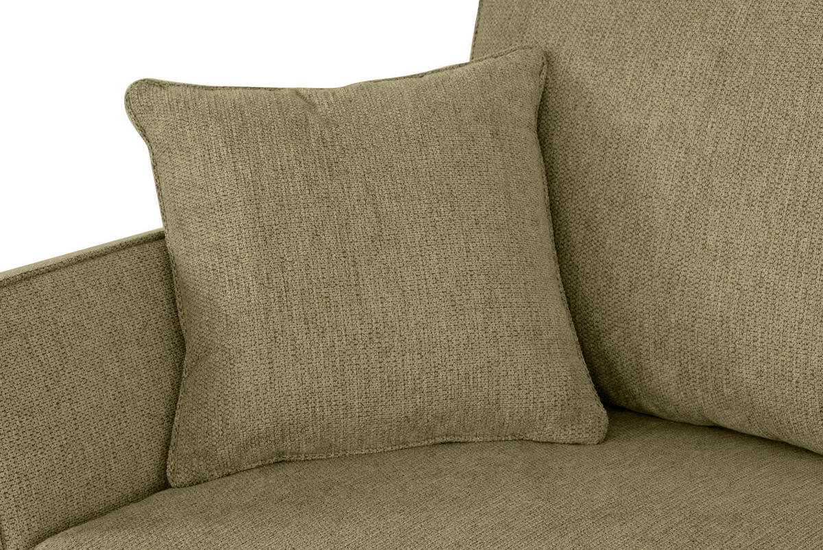 ECKSOFA in Flachgewebe Grün  - Eichefarben/Grün, Konventionell, Holz/Textil (265/159cm) - Carryhome