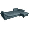 ECKSOFA Blau Struktur - Blau/Schwarz, KONVENTIONELL, Textil/Metall (274/194cm) - Carryhome