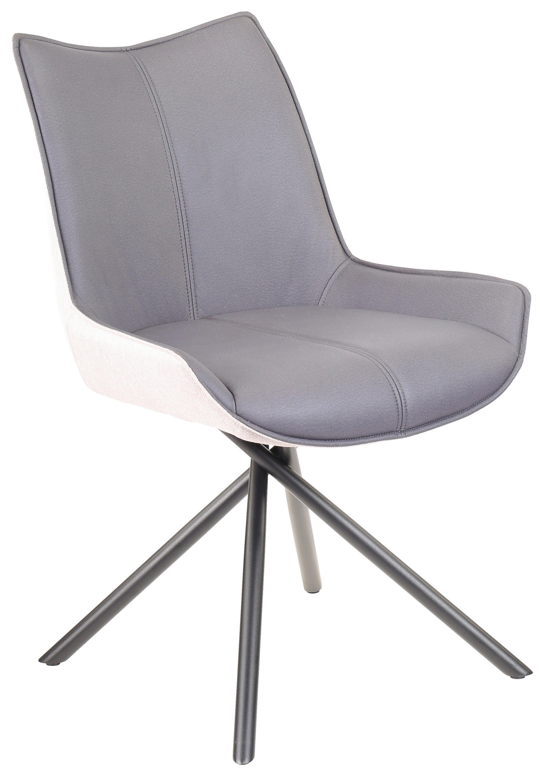 STUHL in Textil Dunkelgrau, Beige - Dunkelgrau/Beige, Design, Textil/Metall (58/83/63cm) - Carryhome