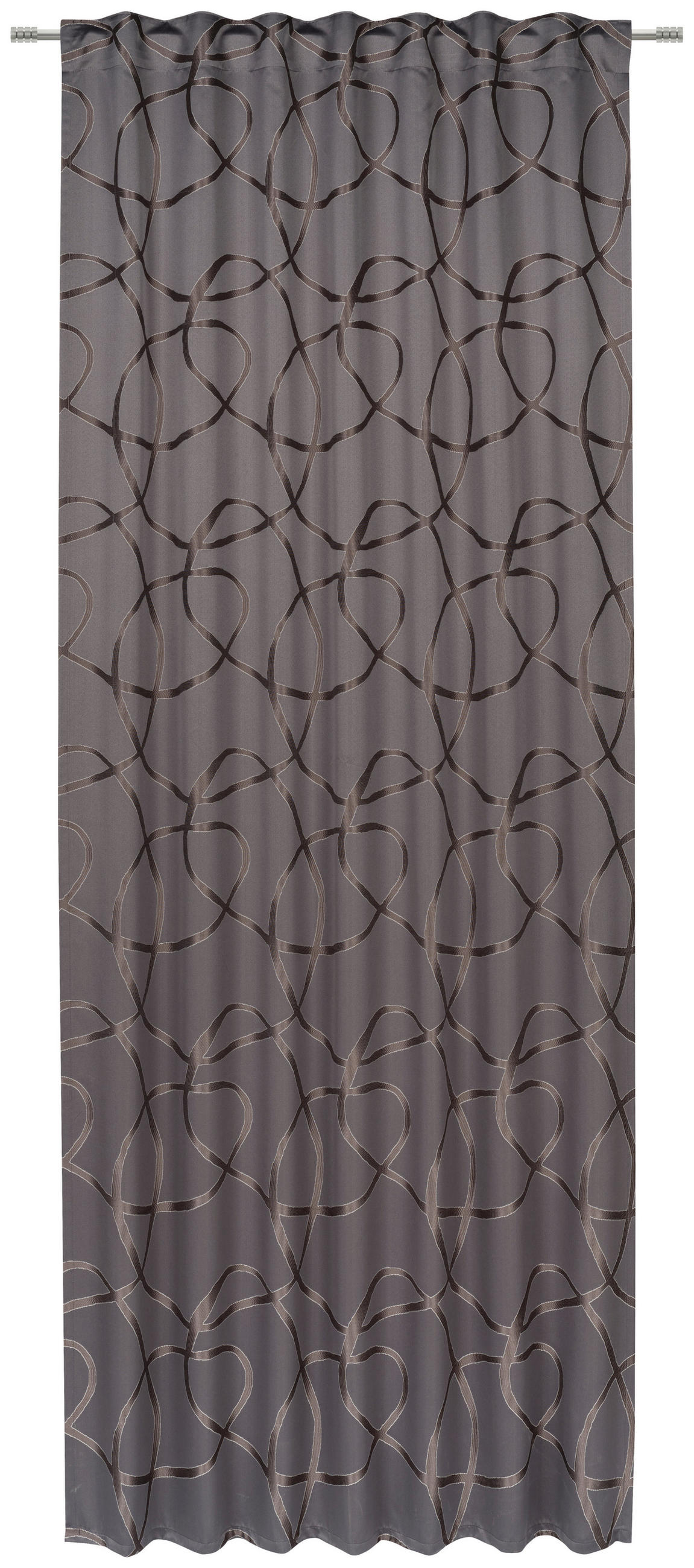 HOTOVÝ ZÁVĚS, neprůsvitné, 140/260 cm - šedohnědá, Design, textil (140/260cm) - Dieter Knoll