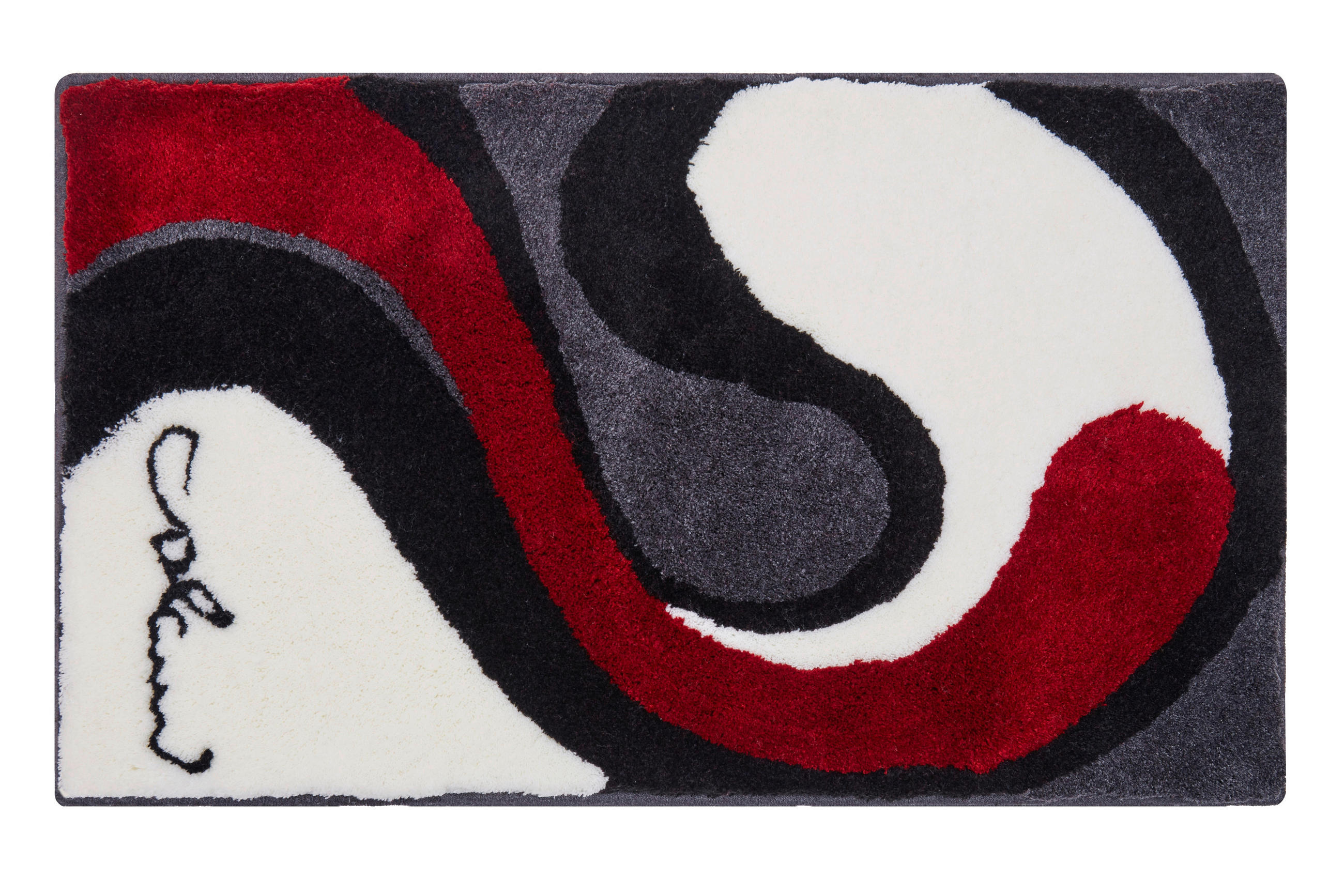KOBERČEK DO KÚPEĽNE, 60/100 cm - sivá/biela, Basics, textil/plast (60/100cm) - Grund