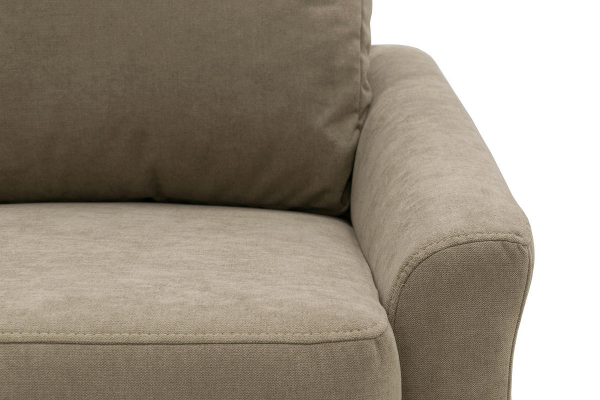 SCHLAFSOFA Mikrofaser Beige  - Beige/Schwarz, Basics, Kunststoff/Textil (168/86/96cm) - MID.YOU