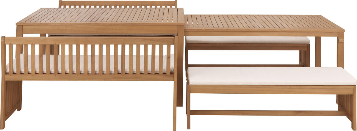 GARTENSET 10-teilig  - Naturfarben/Weiß, LIFESTYLE, Holz/Textil - Ambia Garden