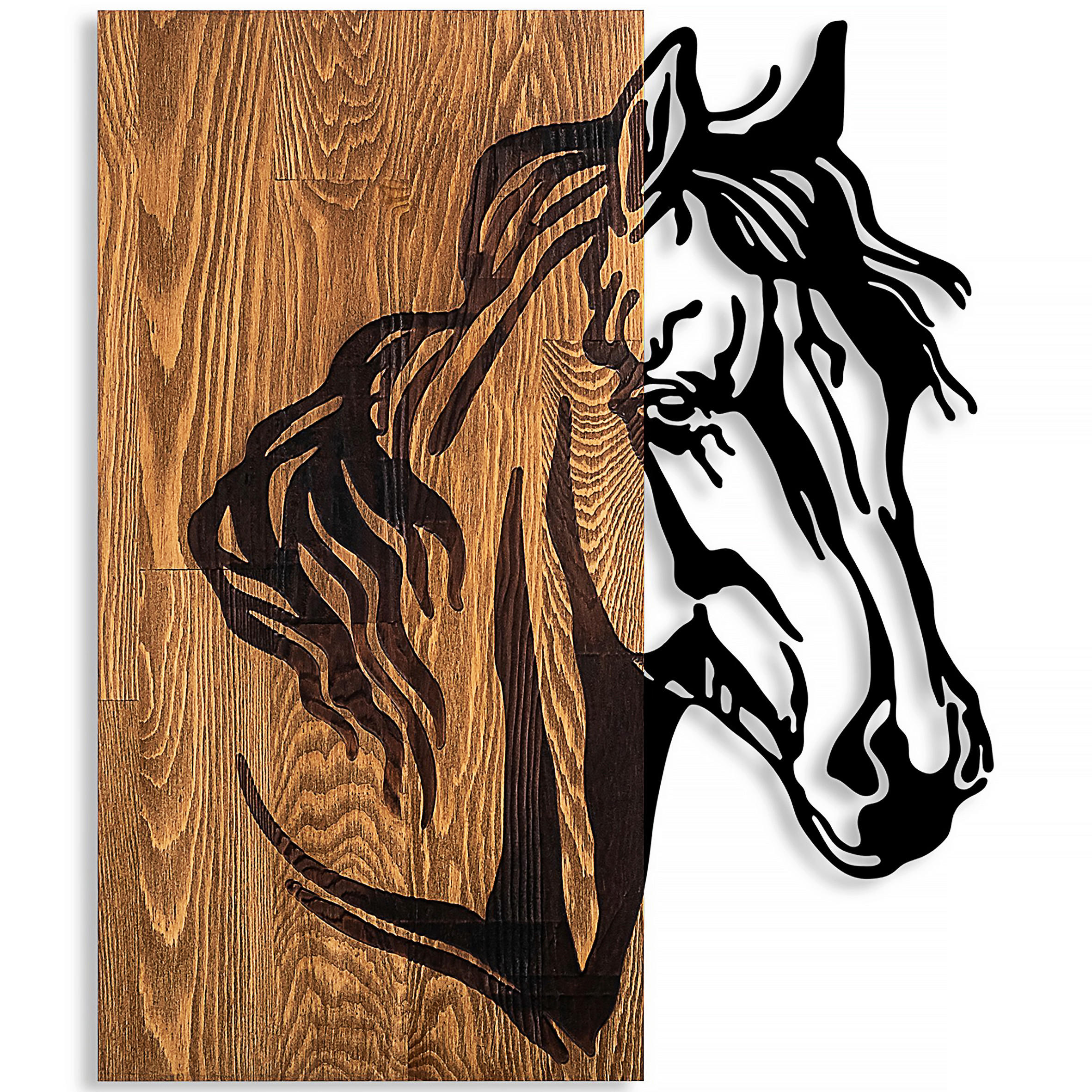 OBJEKTBILD Braun, Schwarz 48/57 cm  - Schwarz/Braun, Basics, Holzwerkstoff (48/57cm)