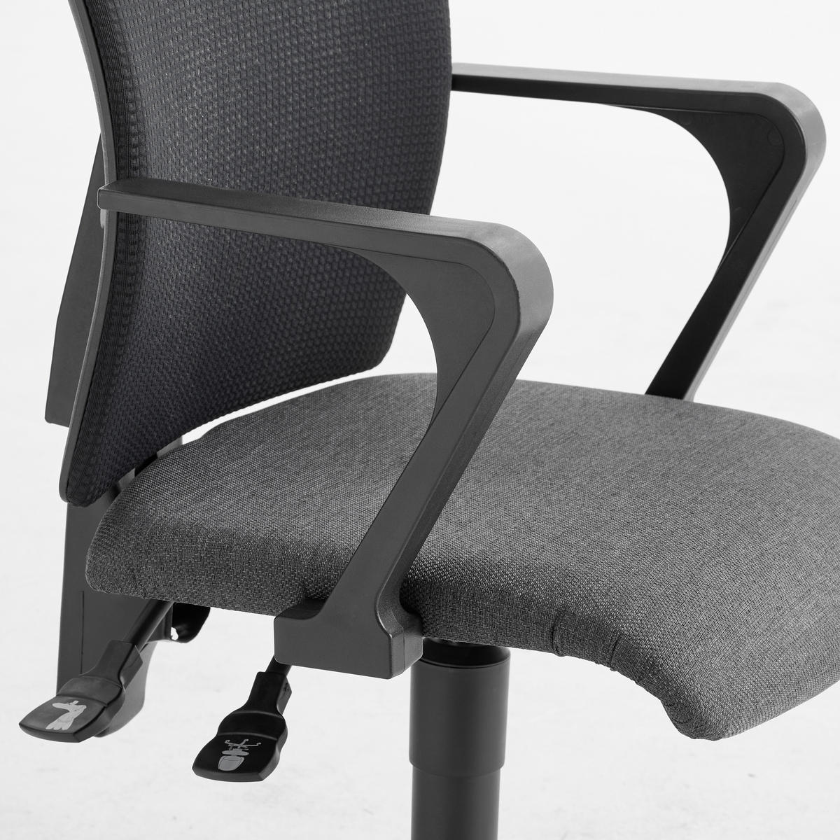 DREHSTUHL Webstoff, Netz Anthrazit, Schwarz  - Anthrazit/Schwarz, Design, Kunststoff/Textil (48/97-110/48cm) - Voleo