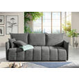 SCHLAFSOFA Plüsch Grau  inkl. Zierkissen, Rückenkissen, Bettkasten, Schlaffunktion, Rücken echt, Liegefläche im Originalstoff  - Schwarz/Grau, KONVENTIONELL, Kunststoff/Textil (200/73/105cm) - Carryhome