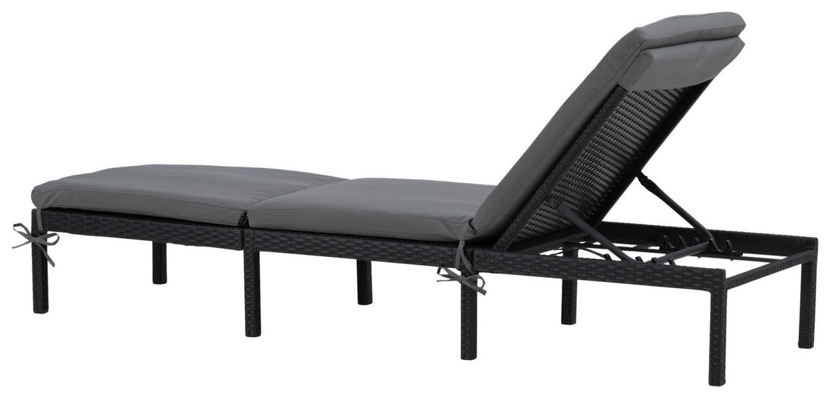 SONNENLIEGE 59/84/198 cm  - Schwarz, KONVENTIONELL, Kunststoff (59/84/198cm) - Gardenson