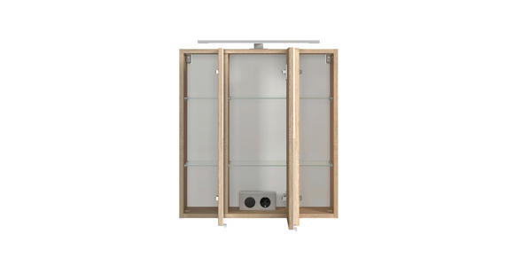 SPIEGELSCHRANK 60/64/20 cm  - Eichefarben/Silberfarben, KONVENTIONELL, Glas/Holzwerkstoff (60/64/20cm) - Xora
