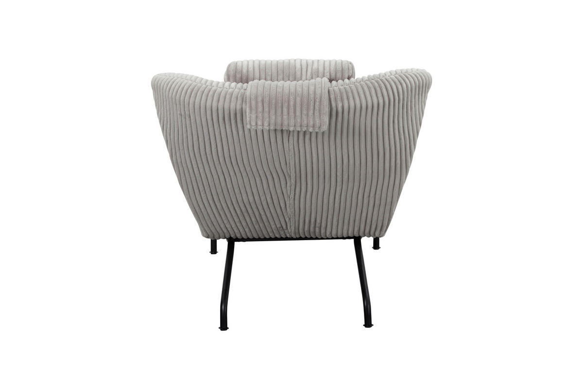 RELAXLIEGE in Struktur Hellgrau  - Hellgrau/Schwarz, MODERN, Textil/Metall (80/82/180cm) - Livetastic