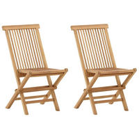 Klappstuhl 2er-Set Teakholz Teakfarben  - Teakfarben, KONVENTIONELL, Holz (47/89/62cm) - Gardenson
