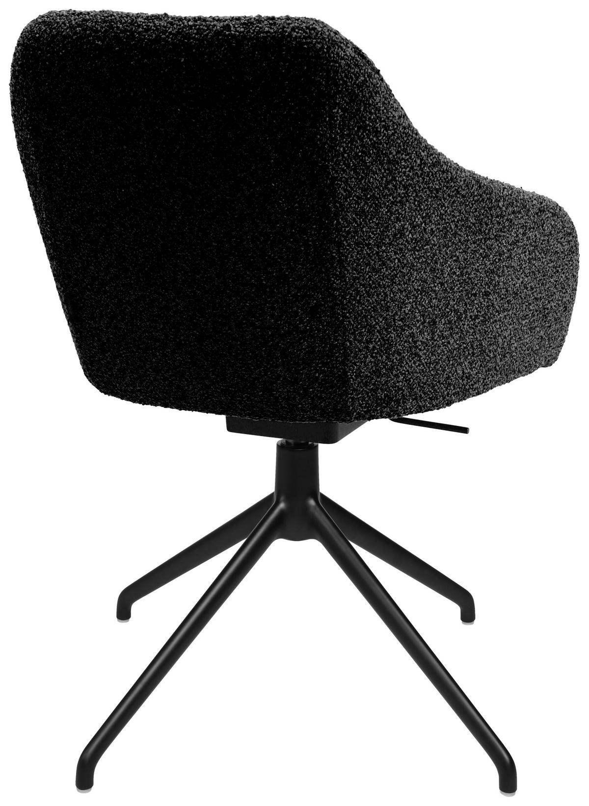 ARMLEHNSTUHL  in Aluminium Flachgewebe  - Anthrazit/Schwarz, Design, Textil/Metall (58/81,5-84,5/60cm) - Johann Jakob
