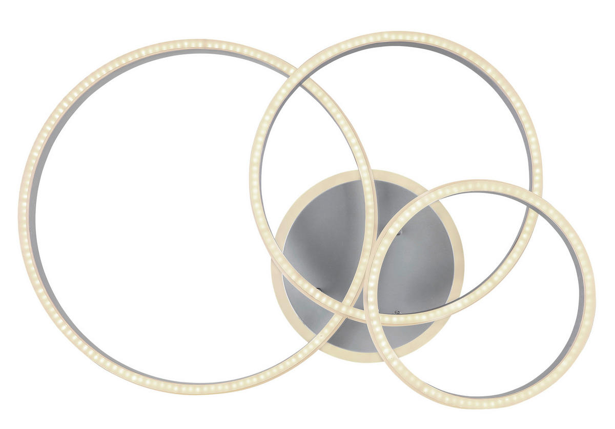 LED-DECKENLEUCHTE 72 W    80/60/20 cm  - Opal/Grau, Design, Kunststoff/Metall (80/60/20cm) - Globo