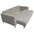 SCHLAFSOFA Cord Naturfarben  - Schwarz/Naturfarben, KONVENTIONELL, Textil/Metall (222/93/98cm) - Carryhome