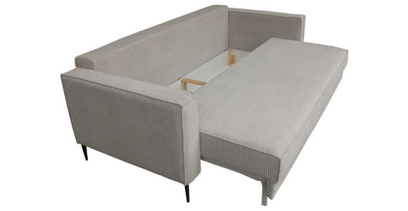 SCHLAFSOFA Cord Naturfarben  - Schwarz/Naturfarben, KONVENTIONELL, Textil/Metall (222/93/98cm) - Carryhome