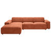 ECKSOFA in Cord Aprikose  - Aprikose/Schwarz, Design, Kunststoff/Textil (189/300cm) - Pure Home Lifestyle