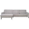 ECKSOFA in Cord Grau  - Schwarz/Grau, Design, Textil/Metall (178/302cm) - Beldomo Style