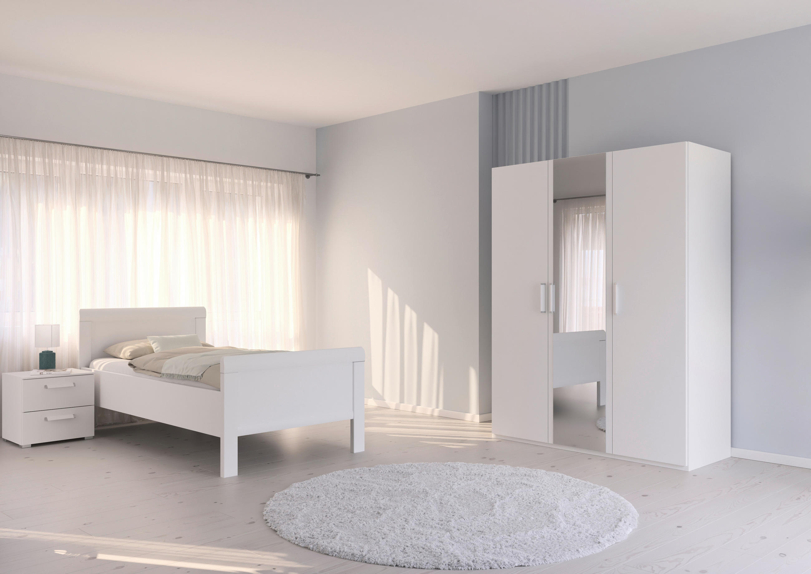 BETT 100/200 cm  in Weiß  - Weiß, Design (100/200cm) - Novel