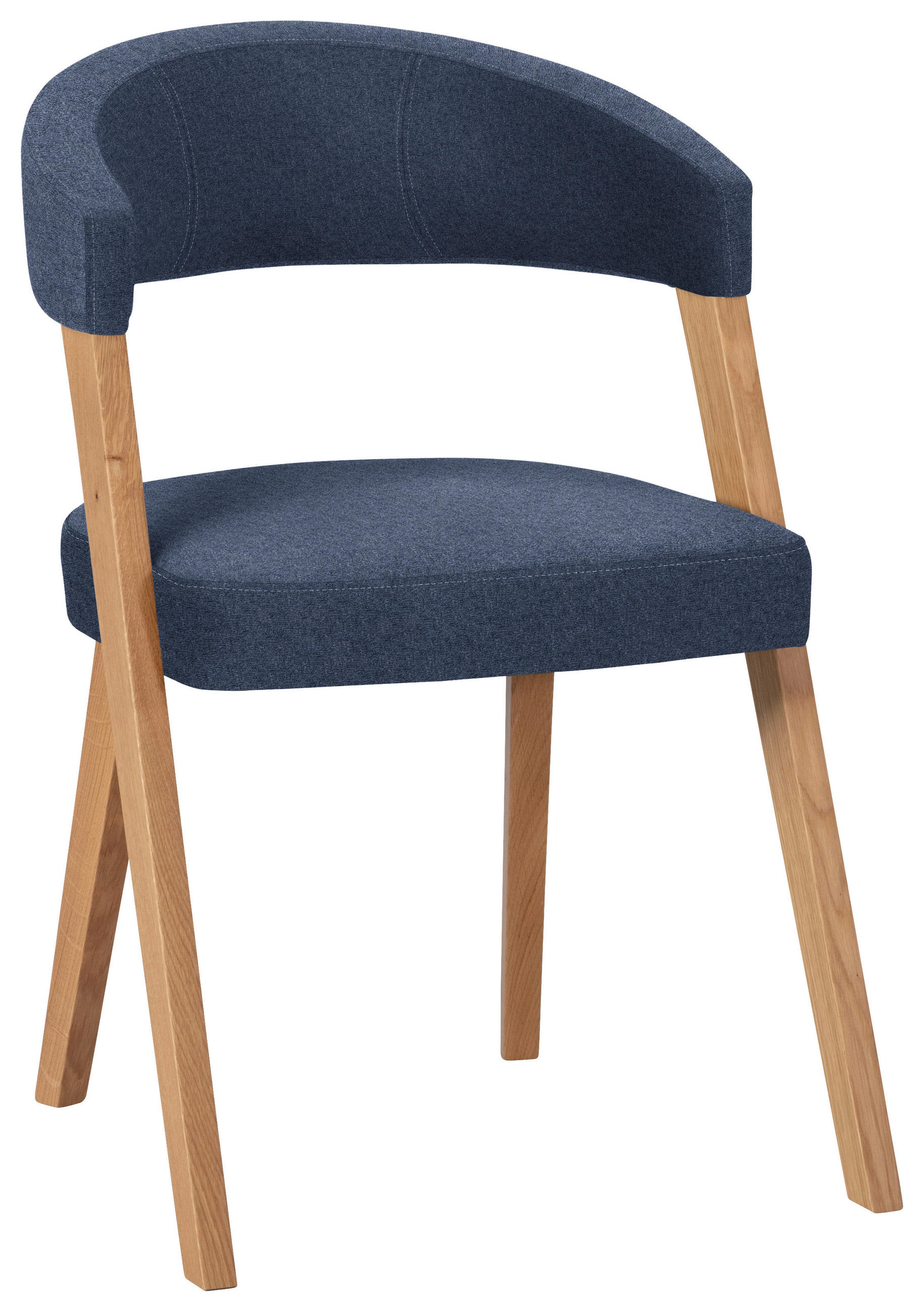 STUHL in Holz, Textil Dunkelblau, Wildeiche  - Wildeiche/Eichefarben, MODERN, Holz/Textil (56/81/66cm) - Venda