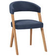 STUHL in Holz, Textil Dunkelblau, Wildeiche  - Wildeiche/Eichefarben, MODERN, Holz/Textil (56/81/66cm) - Venda