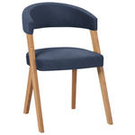 STUHL in Holz, Textil Dunkelblau, Wildeiche  - Wildeiche/Eichefarben, MODERN, Holz/Textil (56/81/66cm) - Venda
