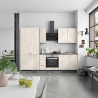 KÜCHENBLOCK Riva 270 cm  in Weiß, Schieferfarben  - Schieferfarben/Edelstahlfarben, MODERN, Holzwerkstoff/Metall (270cm) - Nobilia