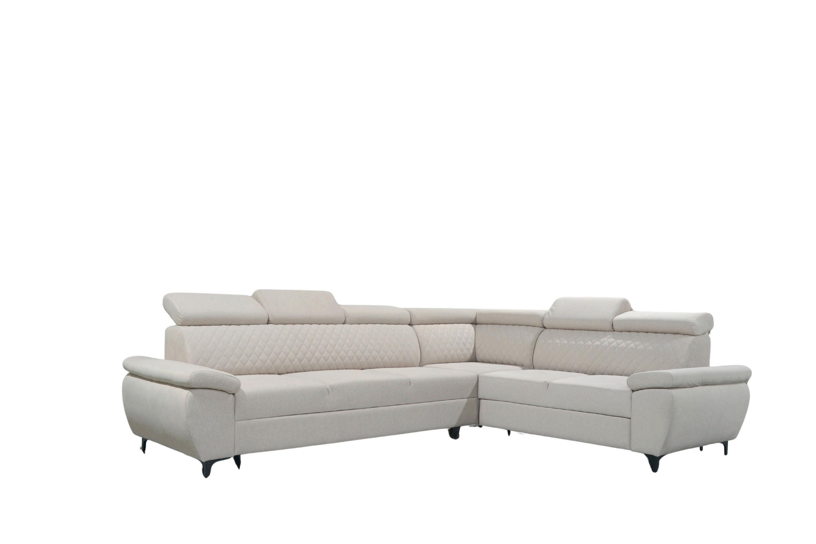 GARNITURA ZA DNEVNU SOBU bež  - tamnosiva/bež, Moderno, tekstil/metal (311/248cm) - Hom`in