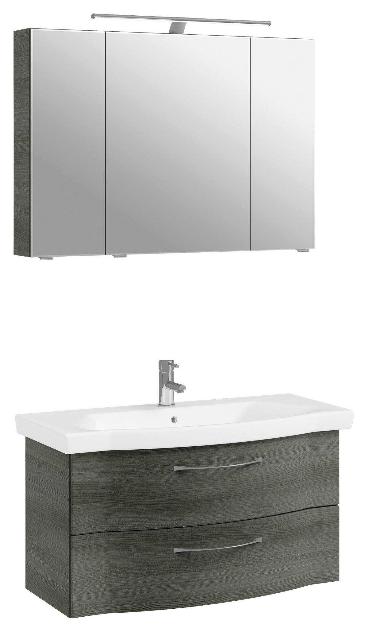 BADEZIMMER 3-teilig  in 98 cm  - Chromfarben/Graphitfarben, KONVENTIONELL, Glas/Keramik (98cm) - Pelipal