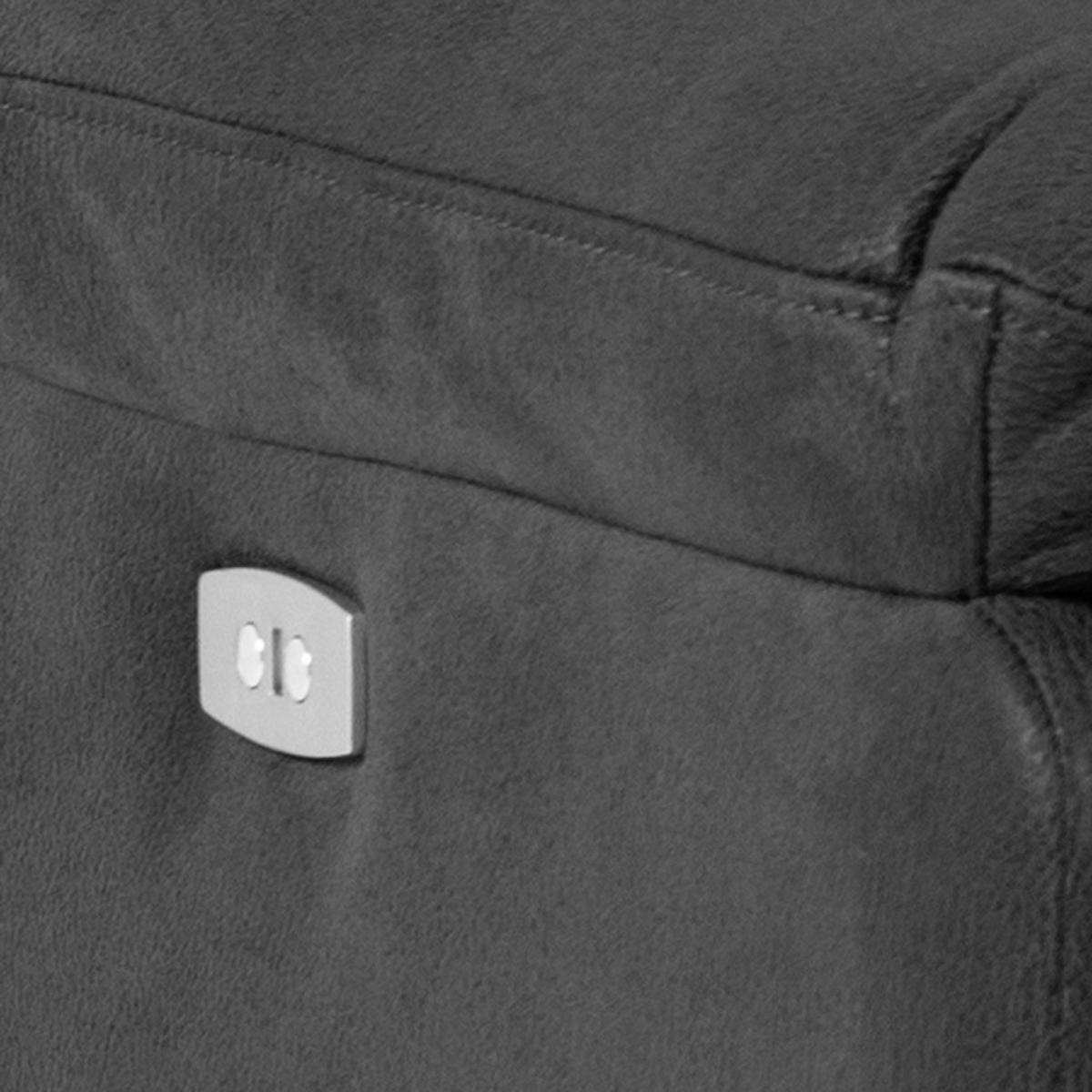 2-SITZER-SOFA Lederlook, Mikrofaser Grau  - Schwarz/Grau, KONVENTIONELL, Textil/Metall (160/102/96cm) - Carryhome