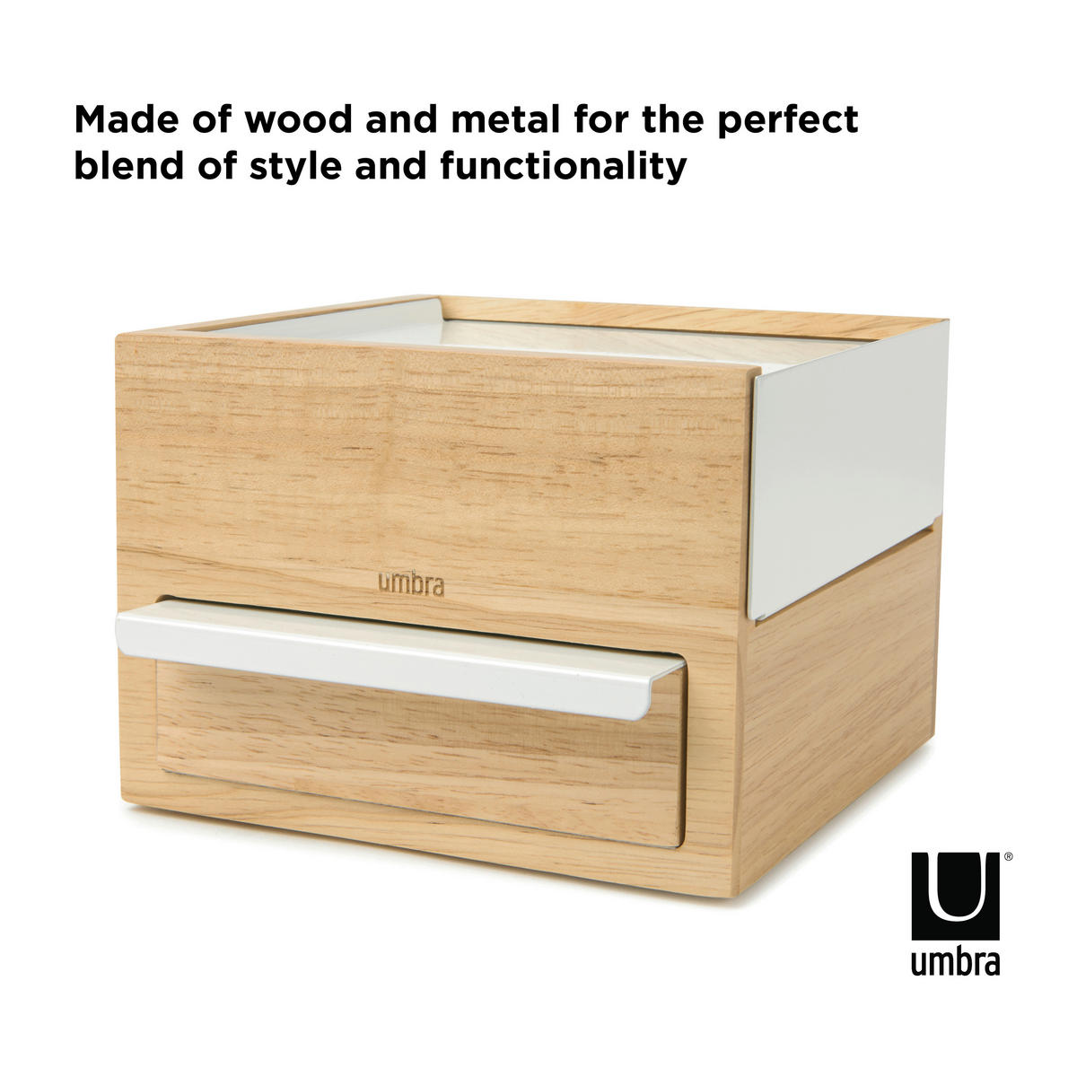 SCHMUCKBOX - Naturfarben, Design, Holz/Metall (17/11,2/15,2cm) - Umbra