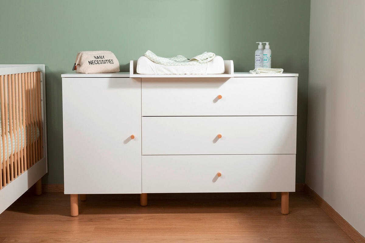 WICKELKOMMODE Wonder White 2023 Weiß  - Weiß/Naturfarben, Design, Holz/Holzwerkstoff (137/93/75cm) - Childhome