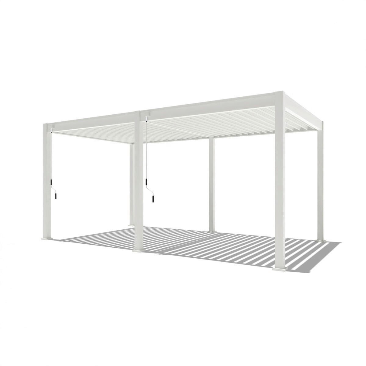 PERGOLA 300/255/530 cm   - Weiß Hochglanz, Basics, Metall (300/255/530cm) - Gardenson