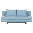 SCHLAFSOFA Flachgewebe Hellblau  - Chromfarben/Schwarz, Design, Kunststoff/Textil (194/73/91cm) - Xora