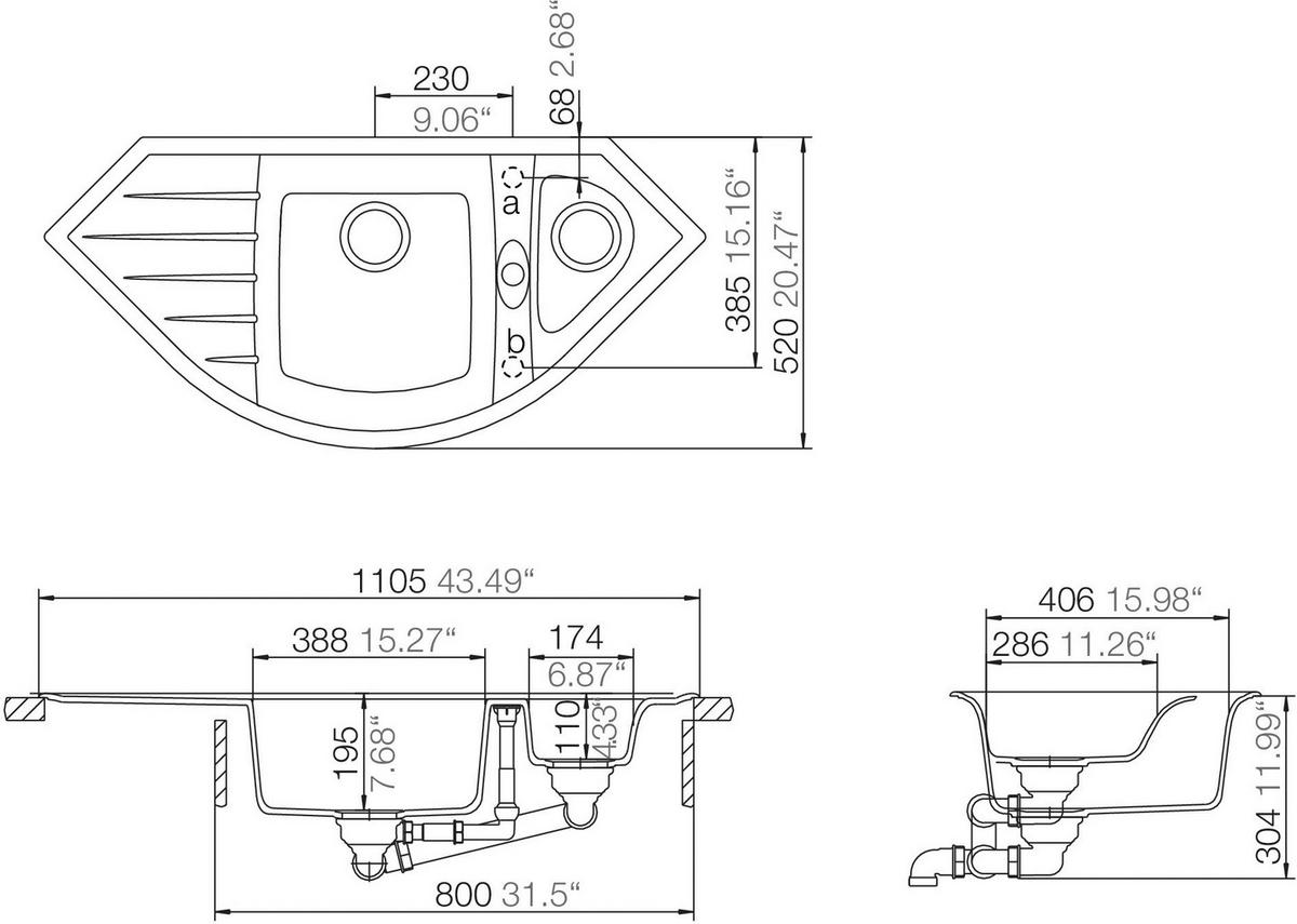 DISKHO 17500000000381  - svart, Basics, sten (110,5/19,5/52cm) - Respekta