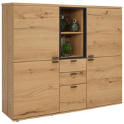 HIGHBOARD - Eichefarben/Anthrazit, KONVENTIONELL, Holz/Metall (160/144/43cm) - Venjakob
