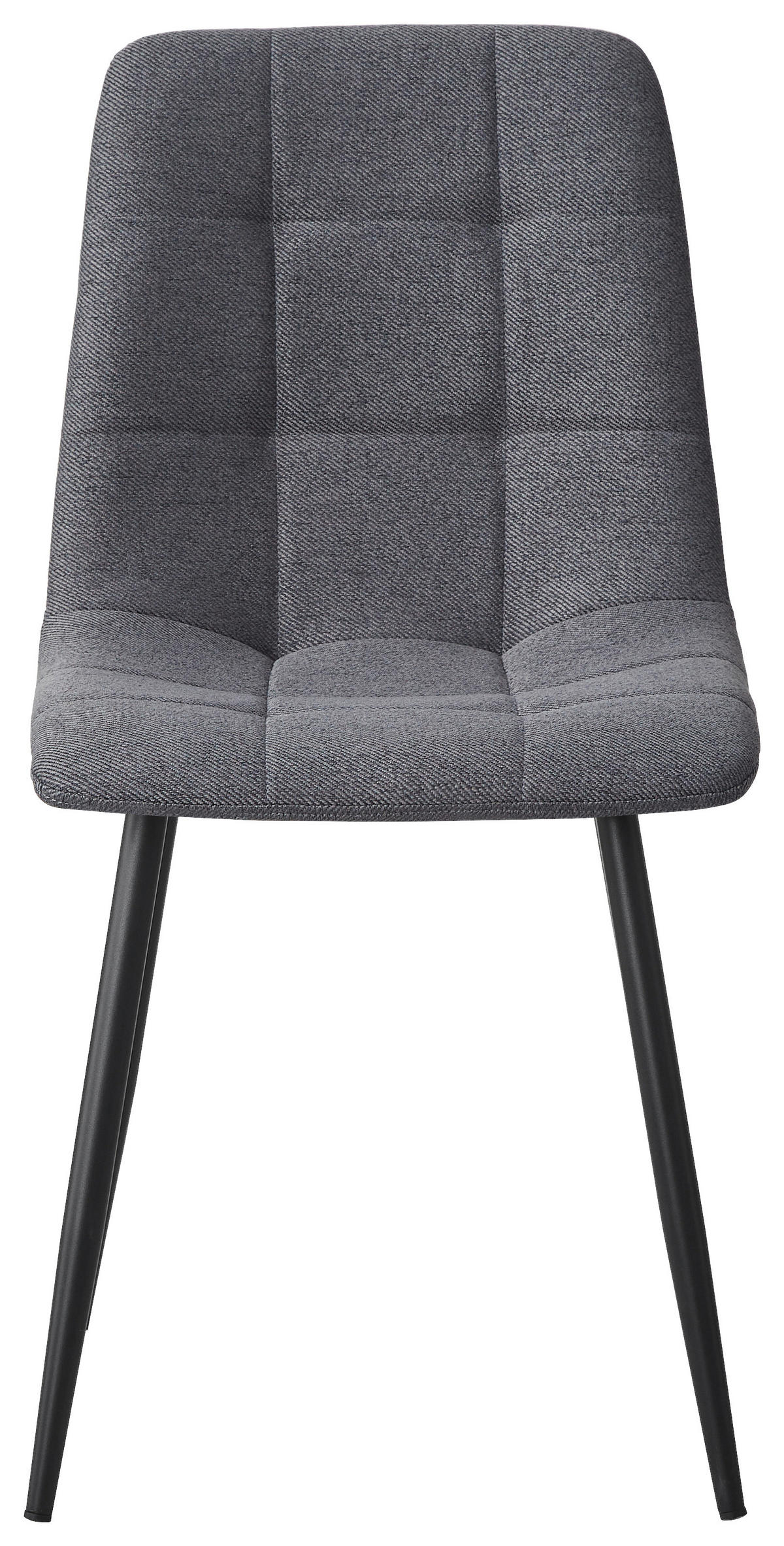 STUHL Webstoff Grau, Schwarz  - Schwarz/Grau, Design, Textil/Metall (45/86.5/55cm) - Stylife