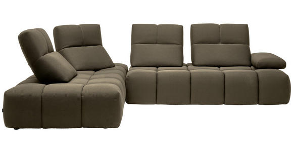 ECKSOFA  in Struktur Graubraun  233/313 cm  - Graubraun/Schwarz, Design, Kunststoff/Textil (233/313cm) - Belluti