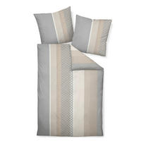 BETTWÄSCHE Seersucker 155/220 cm  - Sandfarben/Silberfarben, Design, Textil (155/220cm) - Janine