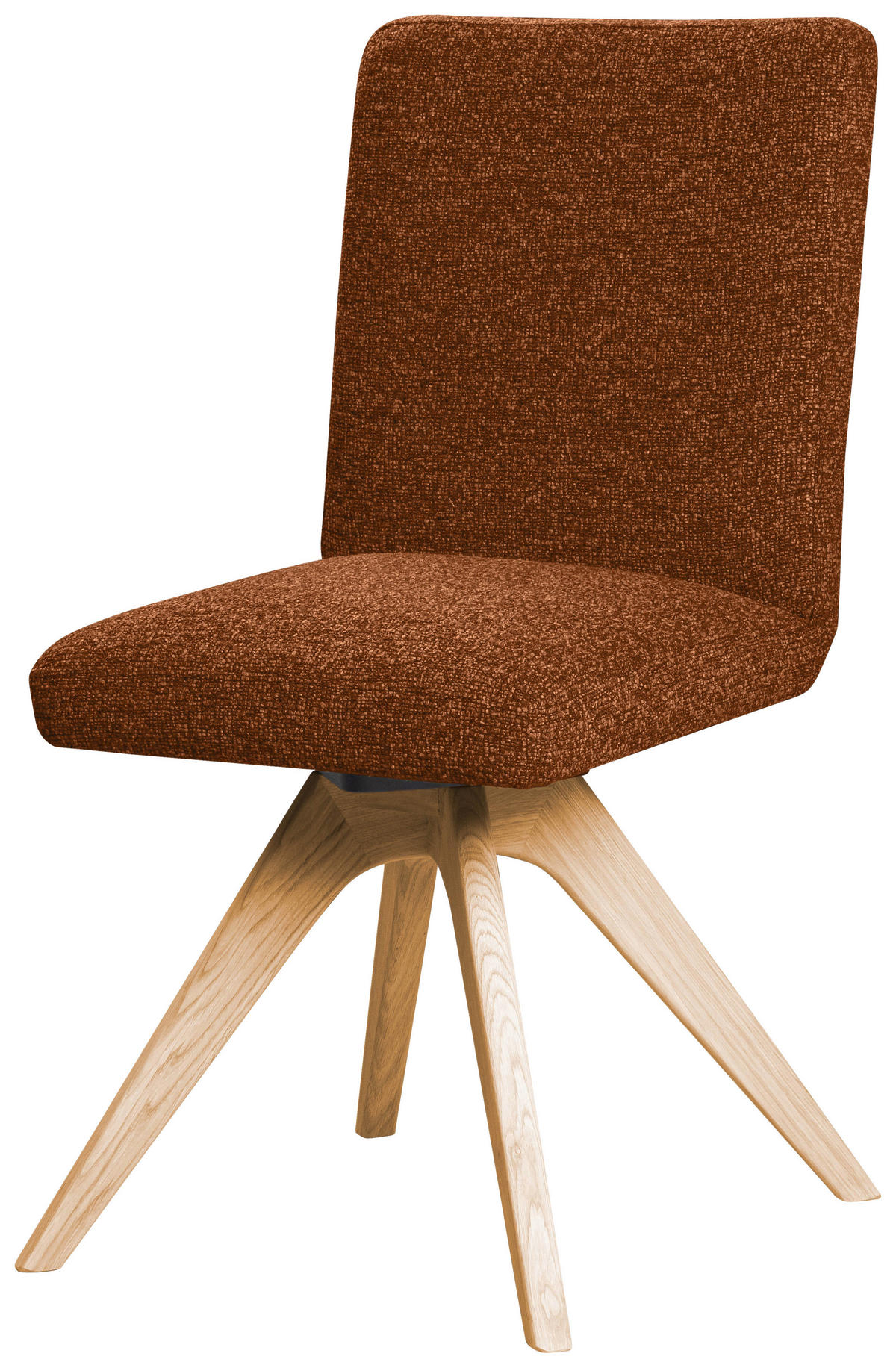 STUHL drehbar - Eichefarben/Haselnussfarben, KONVENTIONELL, Holz/Textil (47/89/60cm) - Linea Natura