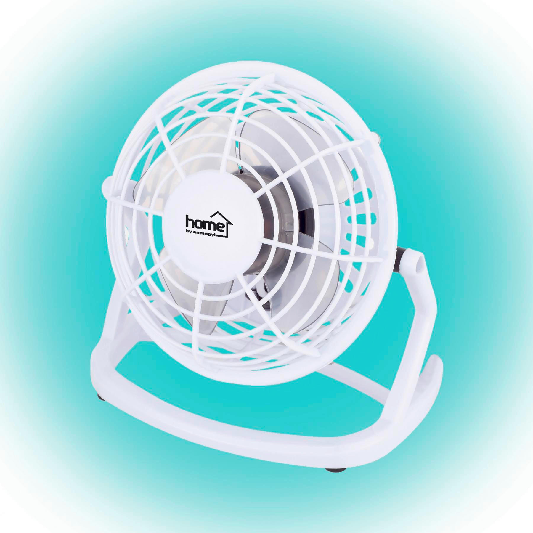 ASZTALI VENTILÁTOR - fehér, Basics, műanyag/fém (14,5/15/9,5cm)