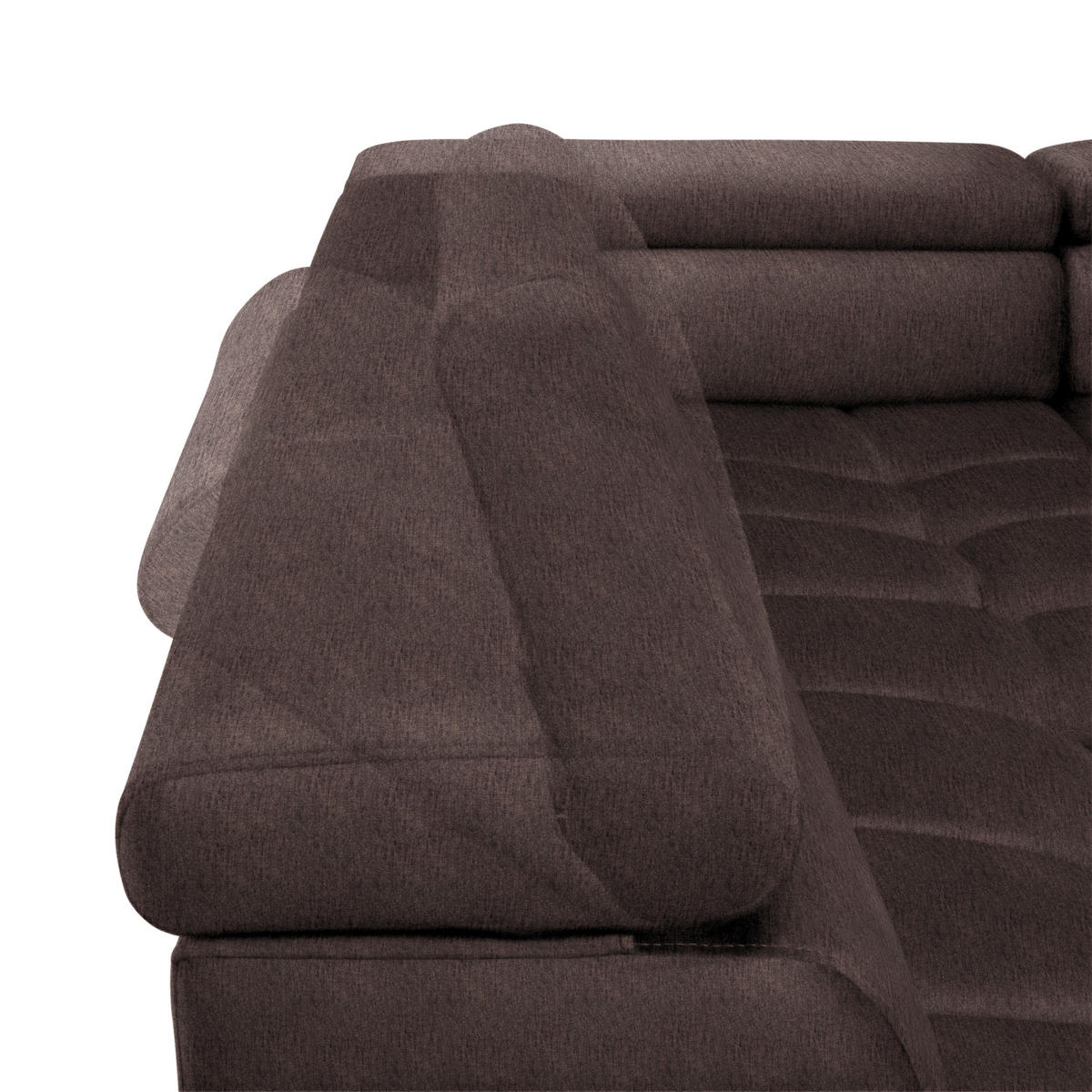 WOHNLANDSCHAFT  in Samt, Webstoff Graubraun  - Graubraun/Schwarz, Design, Textil/Metall (216/385/177cm) - Welnova