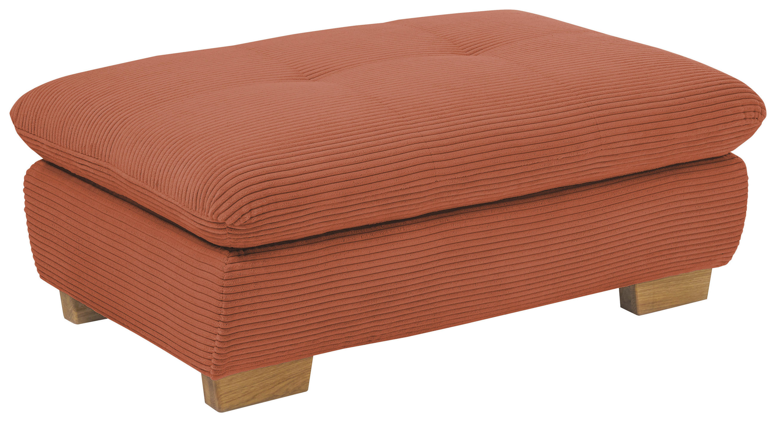 HOCKER Cord Orange  - Eichefarben/Orange, Design, Holz/Textil (106/43/74cm) - SetOne by Musterring